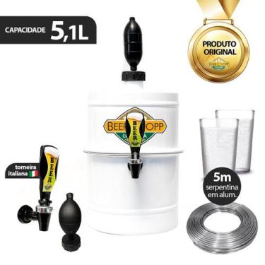 Imagem de Chopeira Portatil Alum Cores 5,1l Torneira + 2 Copos e Serpentina - TK