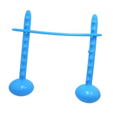 Imagem de Dynwave Jogos de carnaval de carnaval inflável de salto em altura decoração de verão fácil de montar pólo inflável para crianças adultos para festas de, Azul