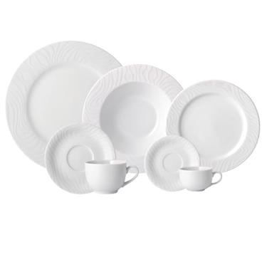 Imagem de Serviço de Jantar, Chá e Café 28 Peças em Porcelana, Modelo Luiza, Redondo com Relevo, Porcelana Schmidt