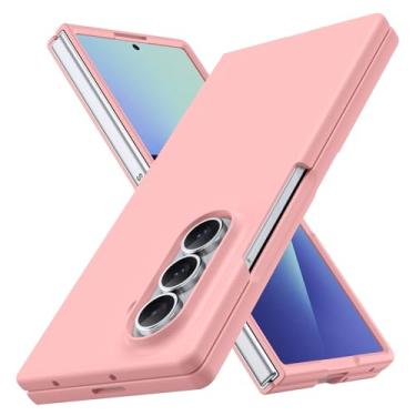 Imagem de YSLBWLE Capa para Samsung Galaxy Z Fold 7, fina e de grau militar, capa protetora rígida à prova de choque PC (rosa) 20-zfold7-08