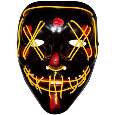 Imagem de Mascara Halloween Terror com Led Neon e Controle com 3 Modos Fantasia 