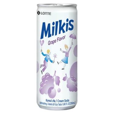 Imagem de Bebida Coreana Refrigerante Leite Milkis Sabores, 250ml (250, Uva)