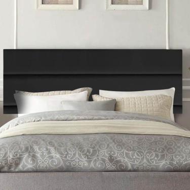 Imagem de Painel Estofada Argentina 195cm King Size Para Cama Box Quarto Corino Preto