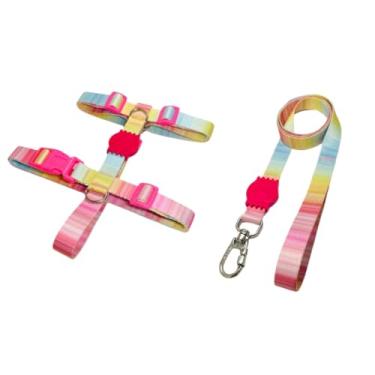 Imagem de Coleira Peitoral H Anti Puxão e Guia 1,10m para Cachorro Varias Estampas(Tons Claros,M)