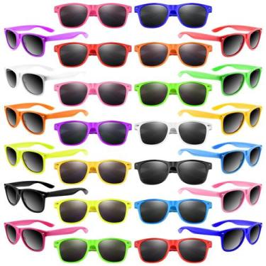 Imagem de Óculos de sol de festa Morcheiong, pacote com 12 unidades, cores neon,