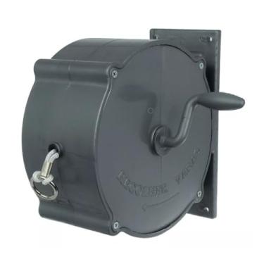 Imagem de Varal De Roupas Retrátil Recolhivel Para Parede Seca Fácil Com Corda De 30m Manivela Carretilha Para Apartamento(CINZA)