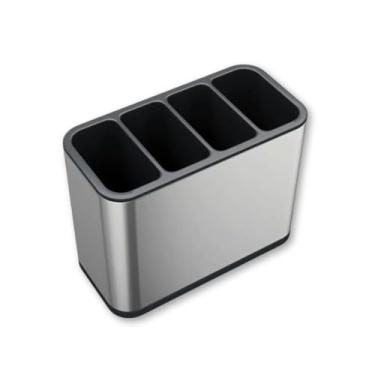 Imagem de Escorredor de Talheres com Divisórias em Inox 18x13cm – Organizador com Base Drenante, Antimofo, Fácil de Limpar, Ideal para Pias de Cozinha Modernas
