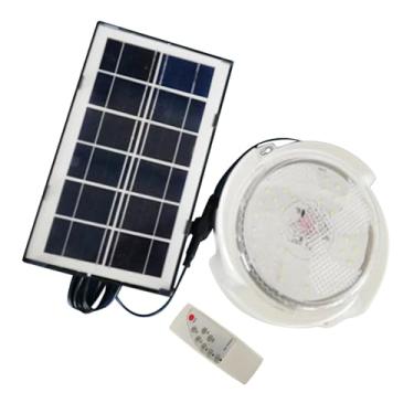 Imagem de Ｂｅｓｇａ Luminária de teto solar com controle remoto IP65 à prova d'água, lâmpada de gazebo, luz solar para galpão, fazenda, quarto, garagem, sala de, Diâmetro 20cm