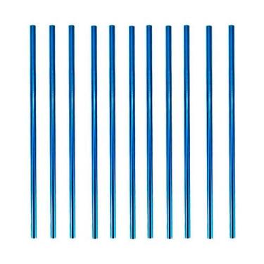 Imagem de Kit 50 Canudos de Aço Inox Retos - CAN.U.DO, Azul