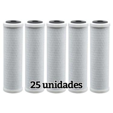 Imagem de Kit Caixa Com 25 Refil Carbon Block Carvão Ativado 9 3/4 10 - BR Fish 