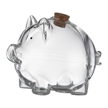 Imagem de WeiLaiKeQi Cofrinho com abertura de 0,39" resistente para grãos dourados, multifuncional e adorável, altura de 6 cm, Transparente