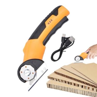 Imagem de Rrlihjgu Cortador Elétrico - Ferramenta Rotativa de Corte com de Segurança e Luz LED - Tesoura Elétrica de Precisão para Indústria Carpintaria Cozinha Tecidos Tapetes Couro
