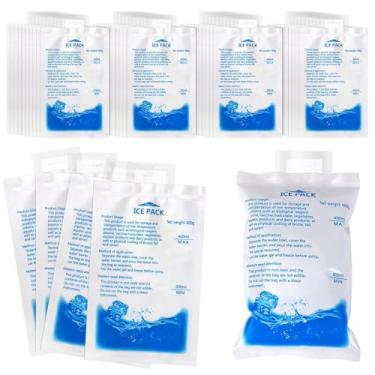 Imagem de WYKOO 50 peças de folhas de gelo para refrigeradores, pacote de gelo autoabsorvente, pacote de gelo seco reutilizável, folhas de gelo flexíveis, lancheira, pacotes de congelador, folhas de cubo de