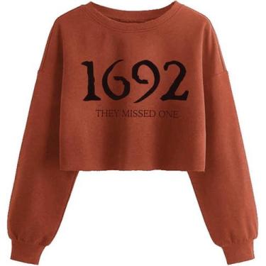 Imagem de Moletom feminino Boikukx Salem 1692 Halloween Crop Brown M