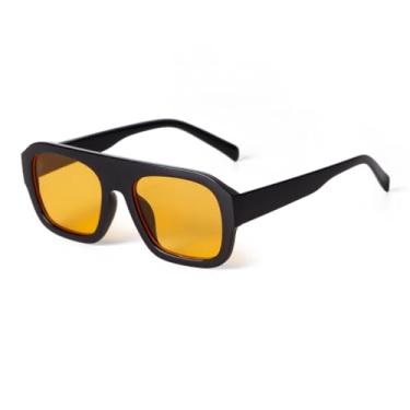 Imagem de Óculos de sol vintage amarelos grandes, femininos e masculinos, óculos de sol luxuosos com armação de tartaruga (3)