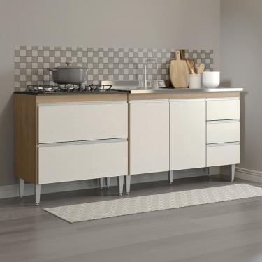 Imagem de Balcão Para Cozinha Pequena Mdp Menu Móveis Branco