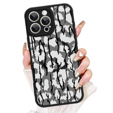 Imagem de AIGOMARA Capa magnética projetada para iPhone 16 Pro Max [compatível com MagSafe] Capa de telefone fofa com estampa de camuflagem para mulheres Gilrs TPU macio e PC capa protetora traseira fina preta