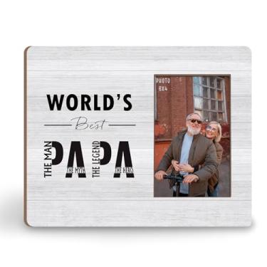 Imagem de KU-DaYi Porta-retrato World's Best Papa, 20 x 25 cm, presente de Natal, Dia dos Pais, Avô, neta, O Homem, o Mito, A Lenda, para parede e mesa, para fotos de 10 x 15 cm