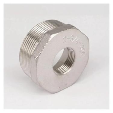 Imagem de DWBPGVUN Redutor de aço inoxidável 304 5.1 cm BSP Rosca macho para rosca fêmea BSP 3/10.2 cm BSP Adaptador de bucha redutora de rosca encaixe gás ar água combustível