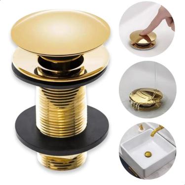 Imagem de 2X Soft Inox Válvula Ralo Click Luxo Inteligente Inox P/Cu