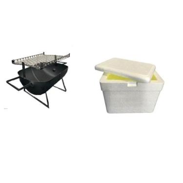 Imagem de Kit Viagem Férias Churrasqueira + Caixa Isopor Térmica 18L - Intex