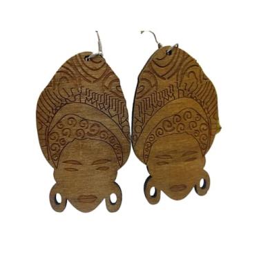 Imagem de Brinco Afro em madeira cru - O Guardião do Àse