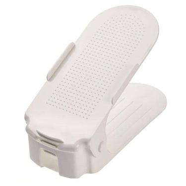 Imagem de Kit 10 Organizador Sapato Branco Brilho Regulagem Altura