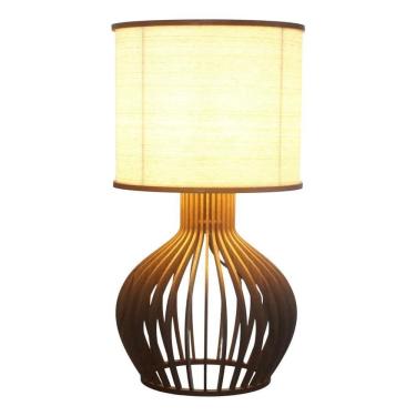 Imagem de 2X Abajur De Mesa Rússia P Madeira Mdf Para Quarto E Sala