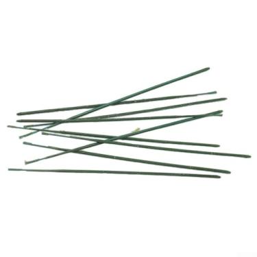 Imagem de Flor artificial 17 cm 100 peças haste floral fio verde arranjos de flores haste de flor artificial ramo de flor forma desenho animado material de embrulho plantas artificiais dentro de casa, decoração