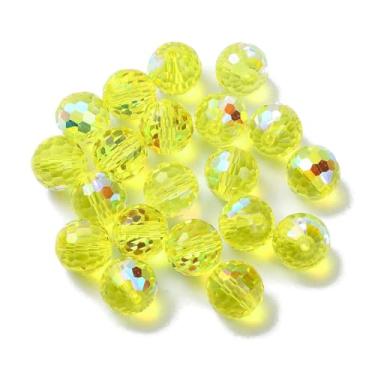 Imagem de 100 peças de contas de vidro de cristal banhadas a cor AB 10 x 9 mm contas espaçadoras soltas de vidro redondo transparente facetado para pulseira faça você mesmo, brinco para fazer joias, miçangas