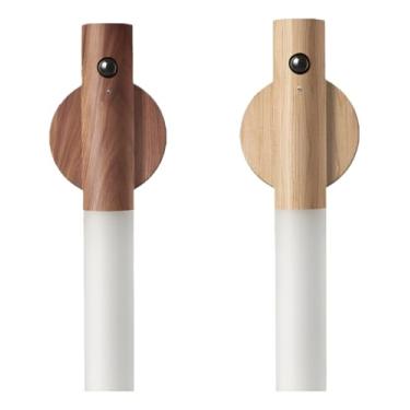 Imagem de Luminária Bastão LED Recarregável com Sensor de Movimento Luz Noturna Decorativa Magnética USB para Quarto Corredor Escada Cozinha Parede Design Amadeirado Moderno - Naneh Decor® (2 UNIDADES)