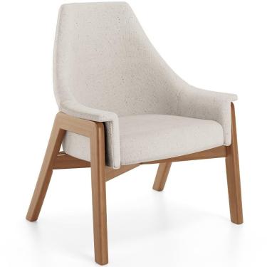 Imagem de Poltrona Decorativa Sakura L02 Linho Cru - Lyam Decor