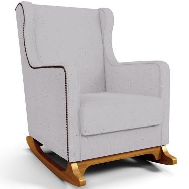 Imagem de Poltrona De Amamentação Com Balanço Mavie L02 Linho Cinza