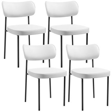 Imagem de Kit 04 Cadeiras Decorativas Para Sala De Jantar Melina L02 Facto Branco - Lyam Decor