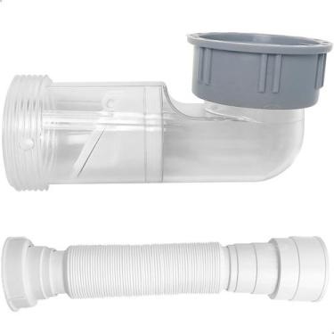 Imagem de Sifão Automatico Tubo De Drenagem Sanfonado Pia Cozinha Banheiro Lavan