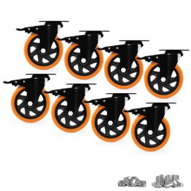Imagem de Caster Wheels EGOFIX Heavy Duty 12,7 cm, conjunto de 8 laranjas