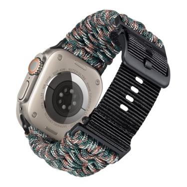 Imagem de BINLUN Compatível com Apple Watch correia 49 mm 46 mm 45 mm 44 mm para homem mulher, correias de nylon Paracord trançada de substituição adequadas para iWatch Ultra2 Ultra Series 10/9/8/7/SE2/6/5/4/3