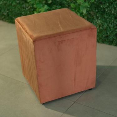 Imagem de Puff Quadrado em Suede para Bancada Penteadeira de Maquiagem - DECOR B