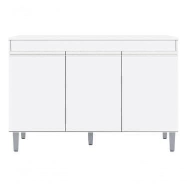 Imagem de Balcão Gabinete Armário Multiuso P/cozinha Manu 120cm Ajl Cor Branco