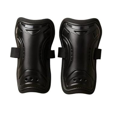 Imagem de Caneleira Profissional Reforçada e Protetora Contra Impactos Ajustável: Infantil, Juvenil e Adultos (Preta, 4 unidades)