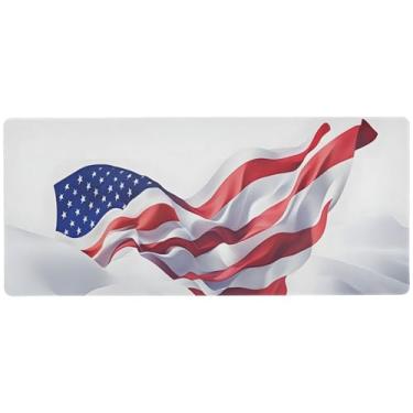 Imagem de SEHANY Tapete de mouse grande com bandeira americana, 80 x 40 cm, antiderrapante, para jogos, base de borracha de 3 mm, protetor de mesa para laptop, desktop, escritório e casa