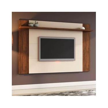 Imagem de PAINEL VIERO HARLEY IMBUIA-OFF WHITE UMA PRATELEIRA (20573)