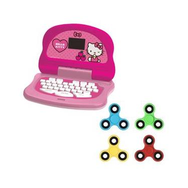 Imagem de Kit Laptop Infantil Educativo Candide Hello Kitty Tech Bilíngue + 1 Fidget Spinner Sortido