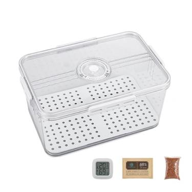 Imagem de Umidor de charuto, caixa de armazenamento de charutos com higrômetro caixa transparente para charutos prateleira de madeira de cedro 30/60/100 charutos (sem charutos) 1