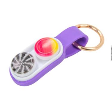 Imagem de Pop Puck Brinquedo Antistress Magnético, Fidget Spinner Relaxante, Silicone e Plástico, 2,9x15,5cm, com Chaveiro, 30g