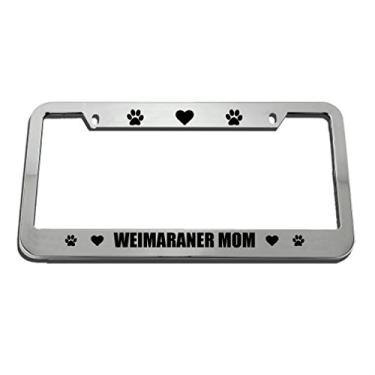 Imagem de Speedy Pros Suporte para placa de carro Weimaraner Mom Zinco Metal - Cromado 2 Furos