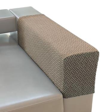 Imagem de PBIEHSR Capas de braço de sofá para sofá, poltrona de apoio de braço, capas de cadeira reclináveis elásticas, conjunto de 2 (camelo, grande)