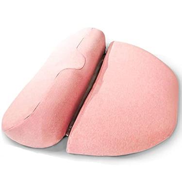 Imagem de SPXMQSS Travesseiro cervical para dor no pescoço e ombro, almofadas ergonômicas de espuma viscoelástica de recuperação lenta para dormir de lado, almofadas ortopédicas de contorno antirronco, reparo