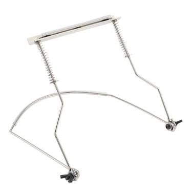 Imagem de YAYUZEST Suporte de gaita profissional, suporte de gaita de 10 furos, suporte de pescoço ajustável antiarranhões (prata, 10 furos)