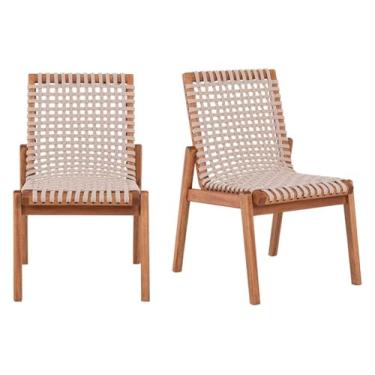 Imagem de Cadeira de Jantar de Madeira (kit com 2) Trama Oppa Design - Jatobá e Corda Areia